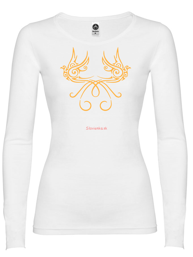 DLHE-TRICKO-Zena-zar-ptica-biele-zlata_slovienka.sk