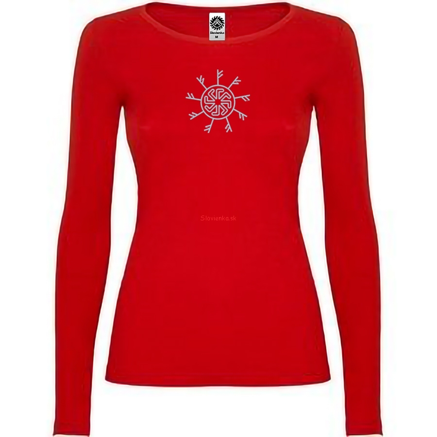 vyšívané-červene-tričko-žena-dlhy-rukav-runy-fehu-Ladinec-belasa-slovienka.sk