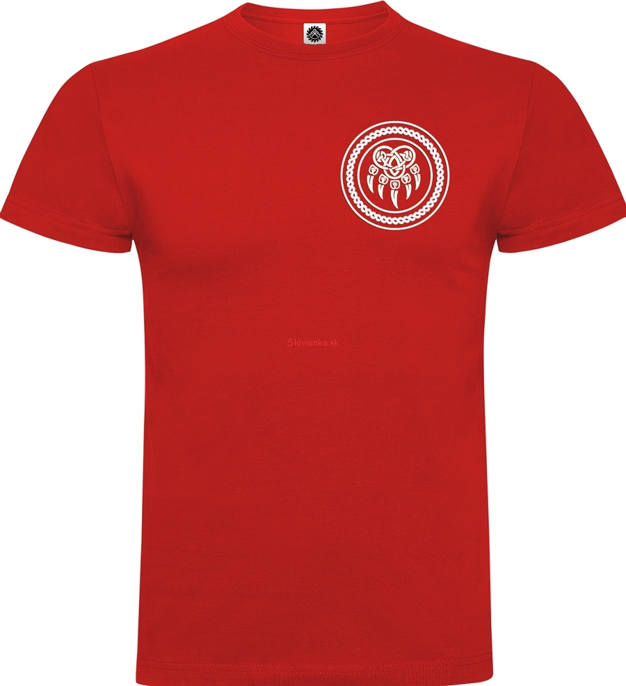 Pecat-Velesa-laba-medvede-Tricko-Cervene-s-bielou-muz-slovienka.sk