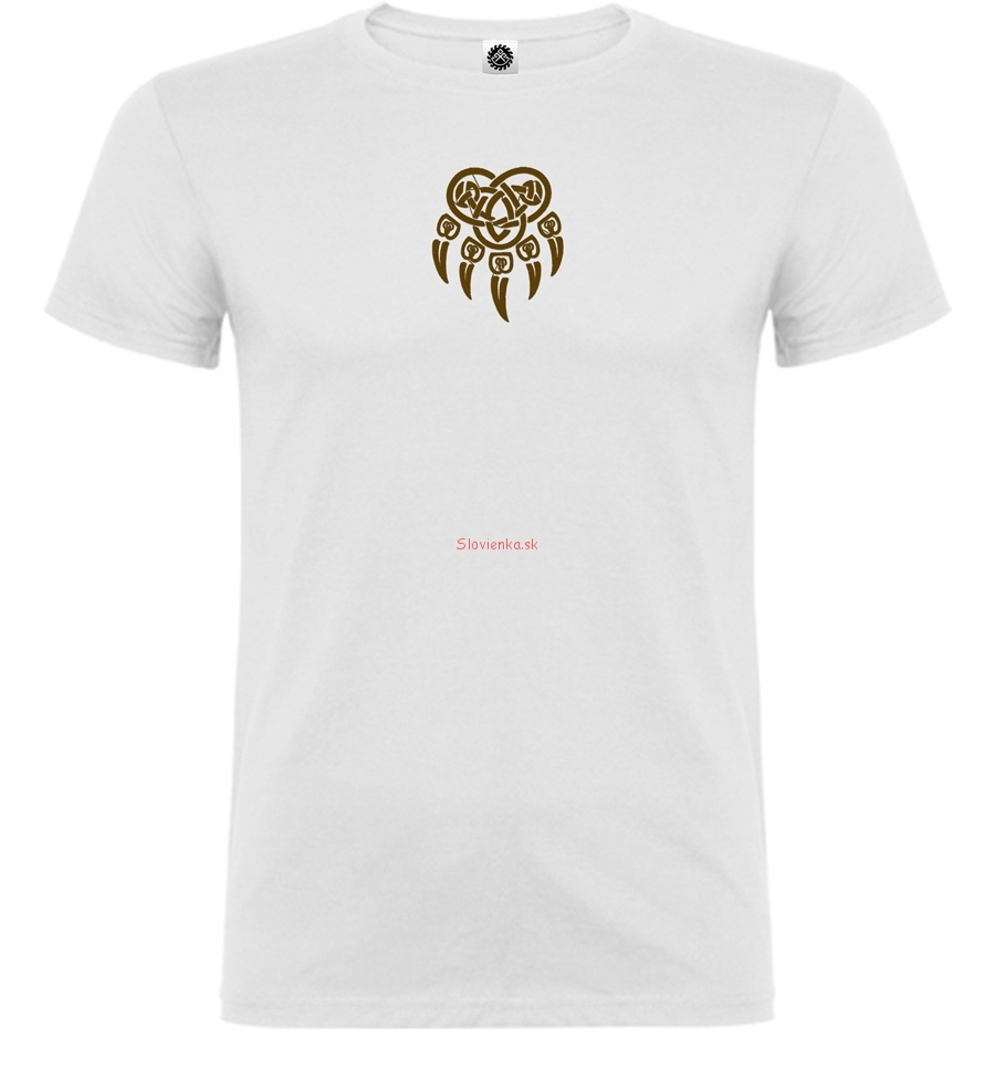 Tričko-s-krátkym-rukávom-pre-chlapca-Pečať-Velesa-Laba-Hnedá-3-8-12r-Biele-slovienka.sk