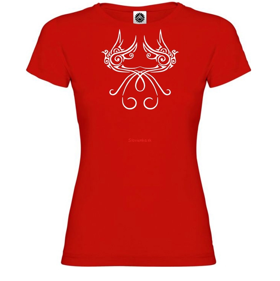 Tričko s výšivkou Vták ohnivák (dvojitý, biely)