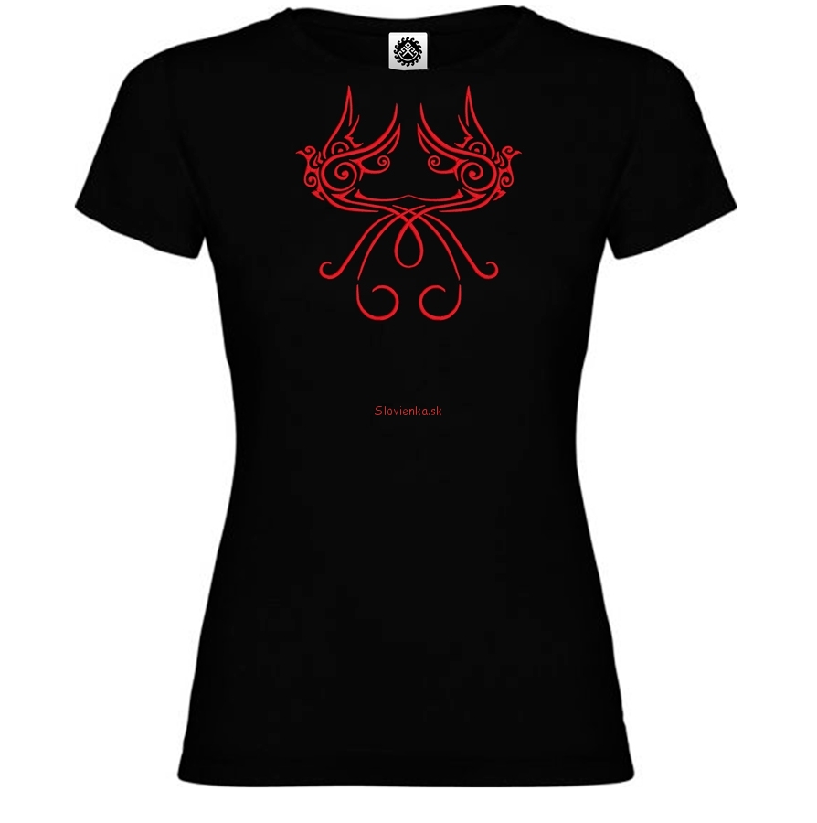Tričko s výšivkou Vták ohnivák (dvojitý, červený)