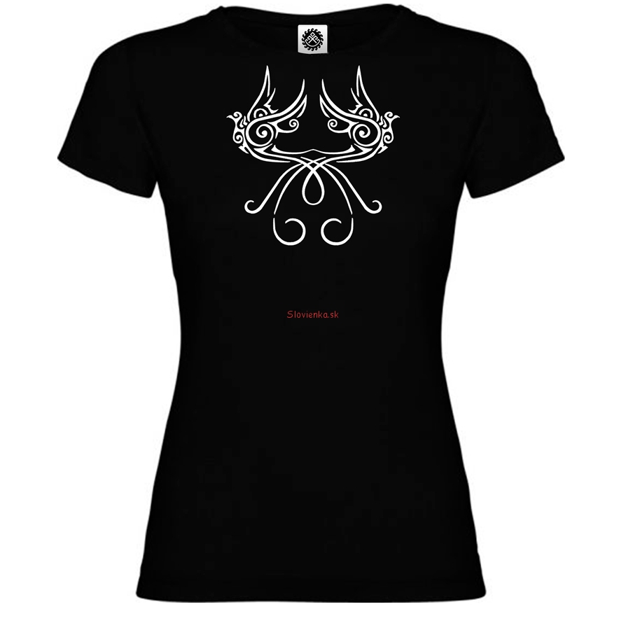 Tričko s výšivkou Vták ohnivák (dvojitý, biely)