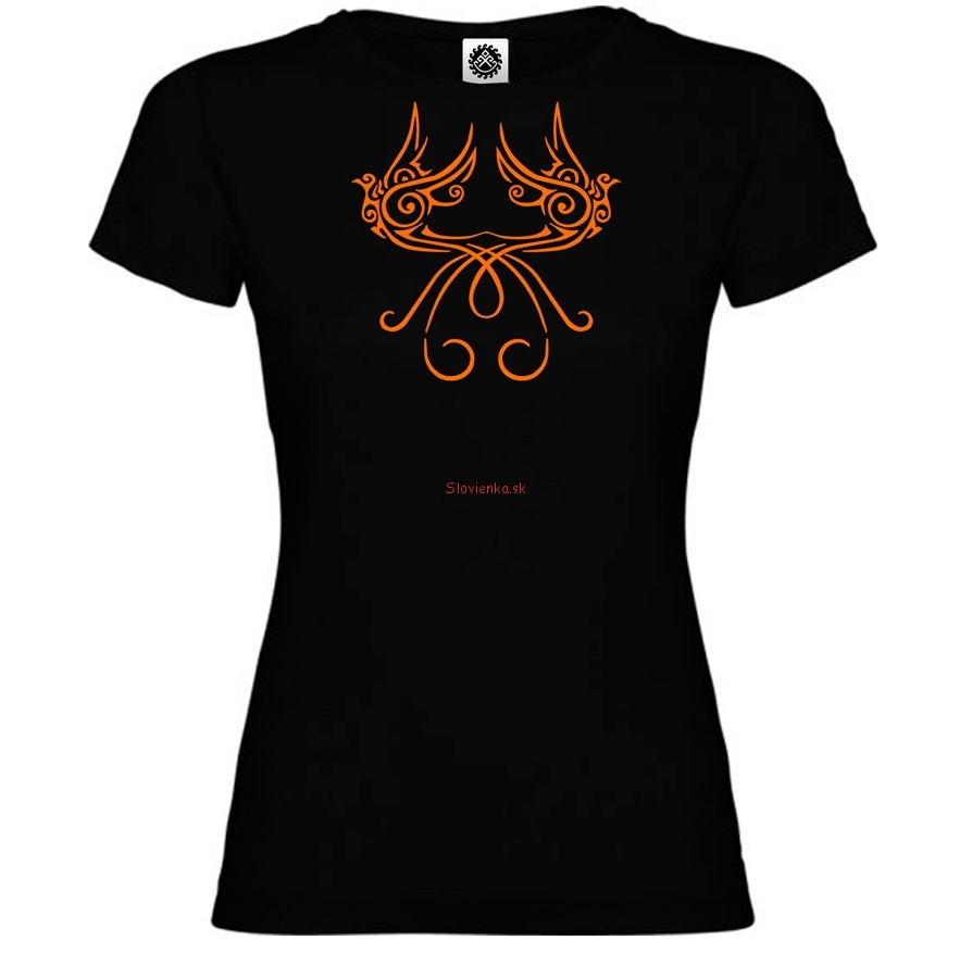 Tričko s výšivkou Vták ohnivák (dvojitý, oranžový)