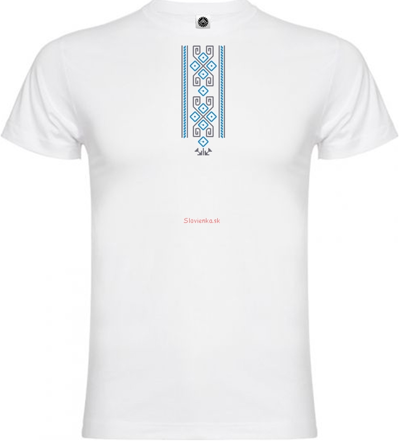 Vysivane_tricko_panske_muz_biele_ukrajinsky_narodny_vzor-PAS-prvky_slovanske_modro_sive_slovienka.sk