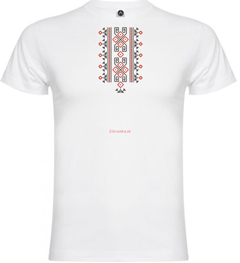 Vysivane_tricko_panske_muz_biele_ukrajinsky_narodny_vzor_prvky_slovanske_cerveno_cierne_slovienka.sk