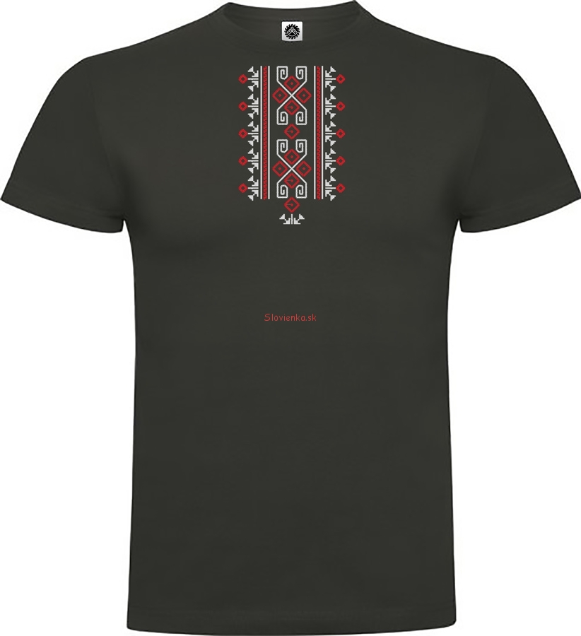 Vysivane_tricko_panske_muz_cierne_ukrajinsky_narodny_vzor_prvky_slovanske_bielo_cervene_slovienka.sk