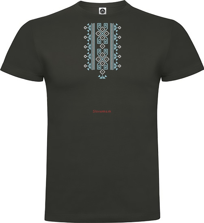 Vysivane_tricko_panske_muz_cierne_ukrajinsky_narodny_vzor_prvky_slovanske_bielo_modre_slovienka.sk