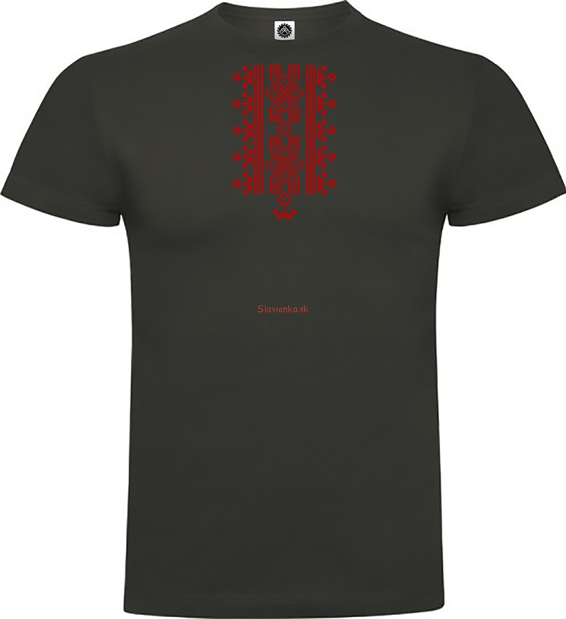 Vysivane_tricko_panske_muz_cierne_ukrajinsky_narodny_vzor_prvky_slovanske_cervene_slovienka.sk