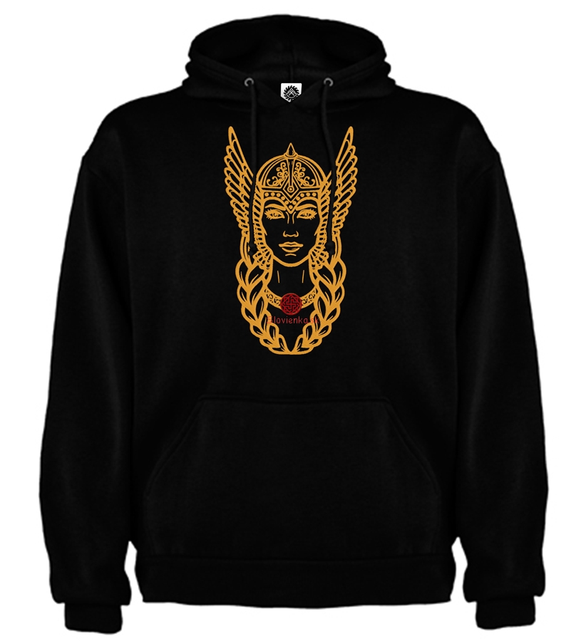 panska-mikina-s kapucnou-Muzska-vysivka-vysivana-CIERNA-VALKYRIA-gold-slovienka.sk