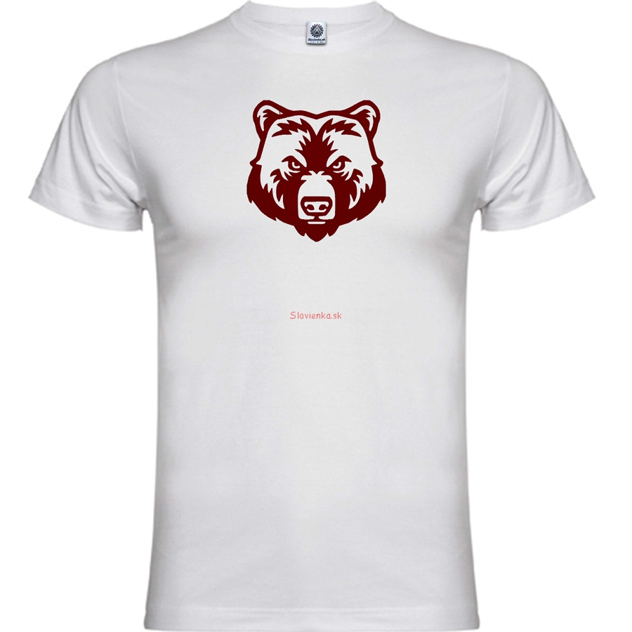 vysivane-tricko-biele-Medved-hnedy-slovienka.sk