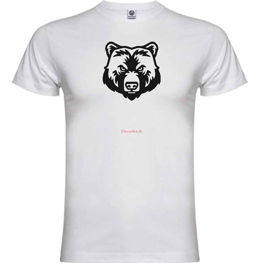 vysivane-tricko-biele-Medved-cierna-slovienka.sk