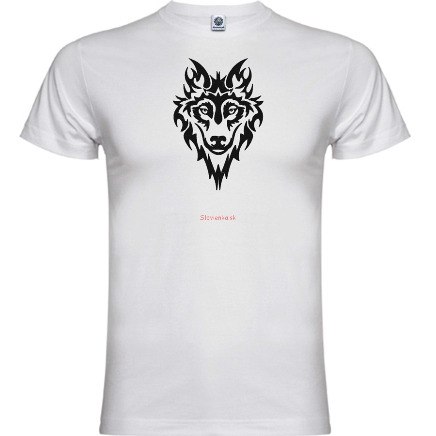 vysivane-tricko-biele-VLK-Cierna-slovienka.sk