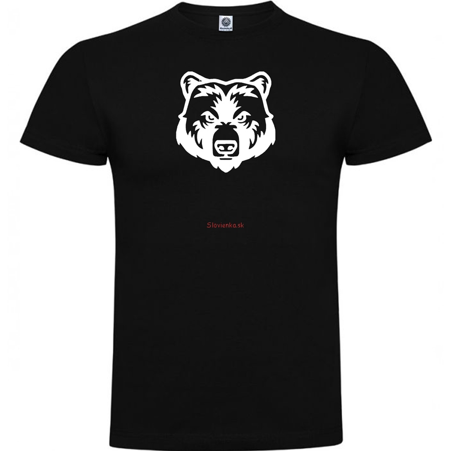 vysivane-tricko-cierne-Medved-biela-slovienka.sk