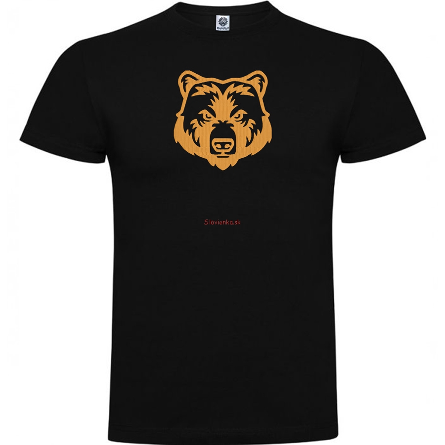 vysivane-tricko-cierne-Medved-zlata-slovienka.sk