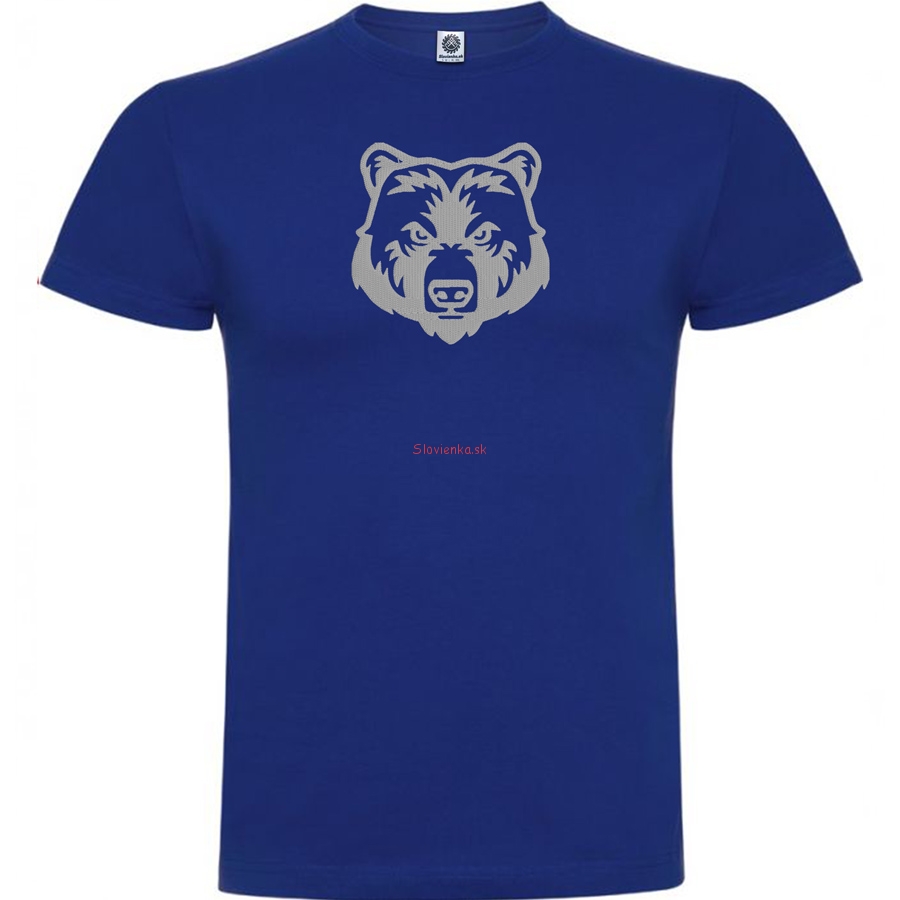 vysivane-tricko-modre-Medved-strieborna_vysivka-slovienka.sk